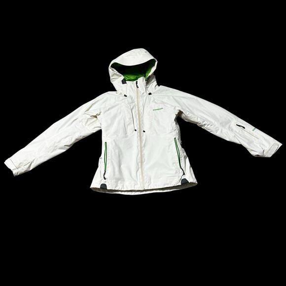 Patagonia Women’s Primo Down GORE-TEX Jacket White Green Lining Waterproof Ski M - Picture 2 of 10